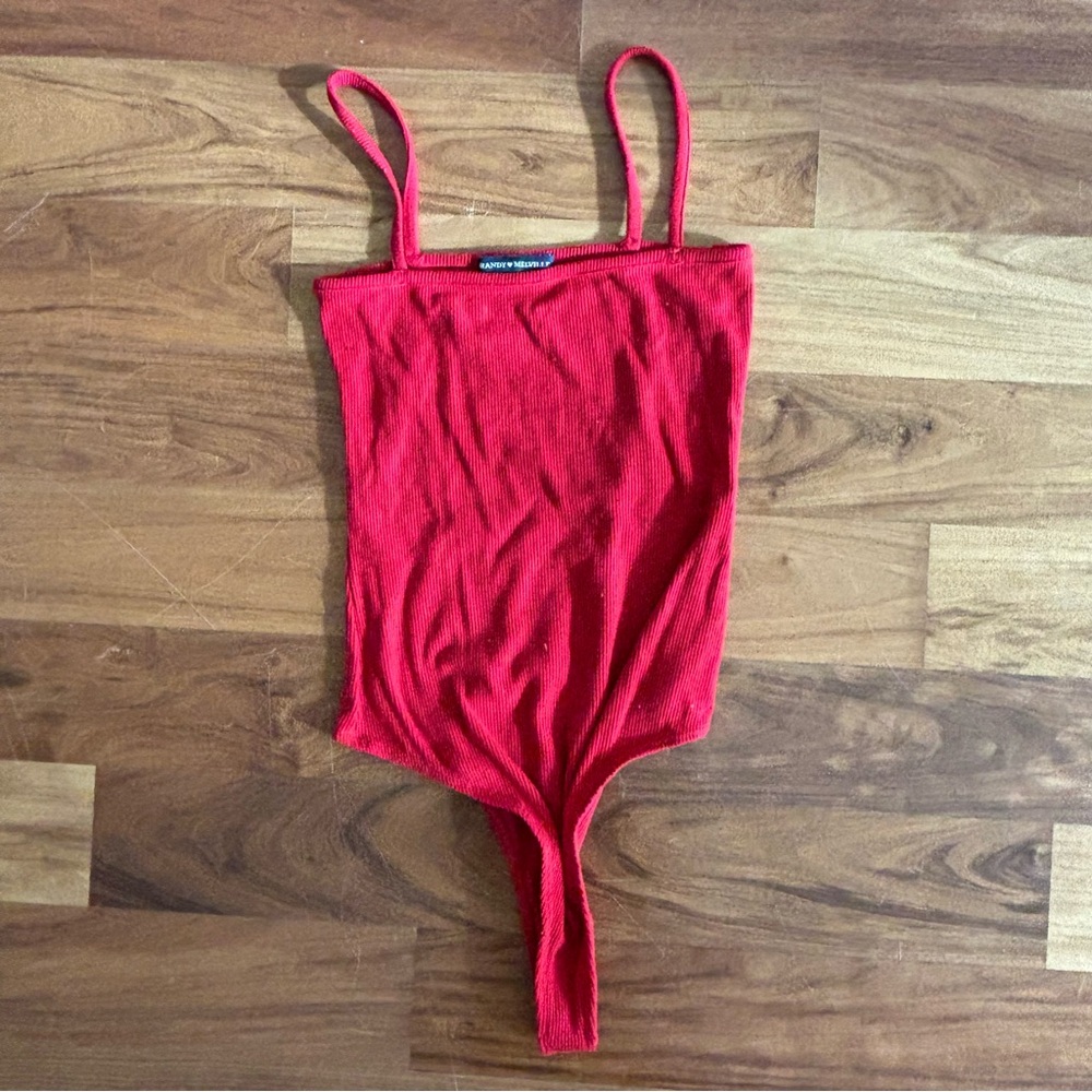 Brandy Melville Red Bodysuit Top